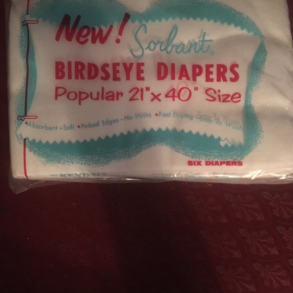 Diapers 1959 Rare Birdseye Cloth UNOPENED 21x40 inches Vintage - Picture 4 of 7